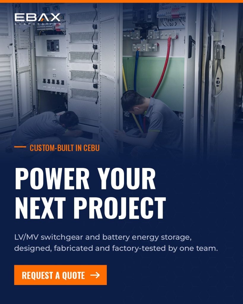 Custom-built in Cebu: power your next project. LV/MV switchgear and battery energy storage, designed, fabricated and factory-tested by one team. Request a quote.